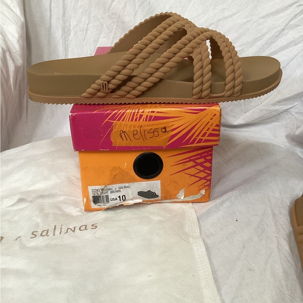 Melissa Cosmic + salinas AD NIB Tan Sandals, Women’s Size 10M - Picture 3 of 11